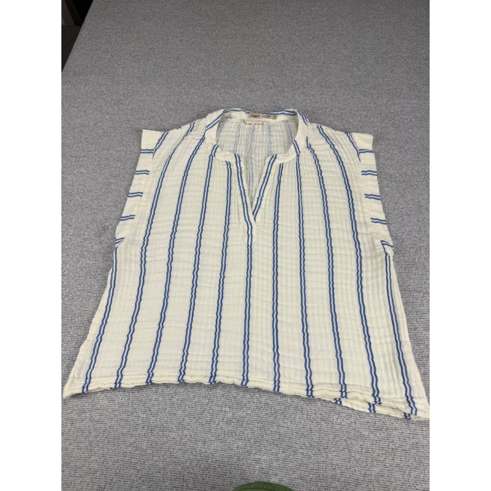 Faherty Dream Organic Cotton Gauze Dylan Top Back Bay Womens XL